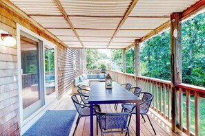 Outdoor dining - Our House in West Falmouth | House in Falmouth with private beach access (Falmouth)