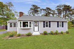 Exterior - Relaxing family retreat with patio, bikes, fire pit, grill, & central AC (West Yarmouth)