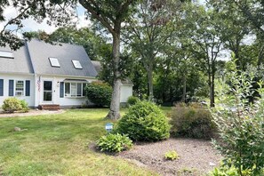 Exterior - Elegant home with backyard pool & firepit - near beaches, shopping, & golf (Sandwich)