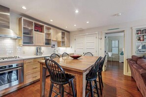 Fridge, microwave, oven, stovetop - Modern west end condo close to beach with deck, W/D, parking, & AC (Provincetown)