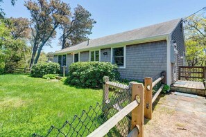 Exterior - Charming home steps to beach, includes 2 full units with patio, grill, & views (Orleans)