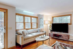 TV, offices - Expansive, dog-friendly home with sauna, decks & great location (Wellfleet)