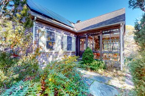 Exterior - Dog-friendly, hilltop home near the beach with hot tub, firepit & gorgeous porch (Truro)