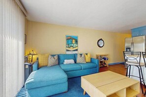 TV, offices - Colorful, family-friendly condo close to the ocean & renovated interior (Provincetown)