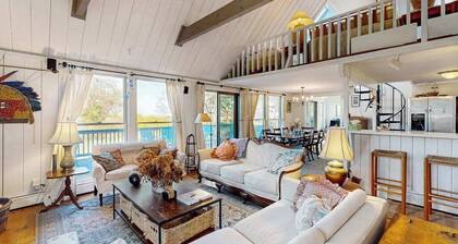 Private island house with close beach access and water view from deck