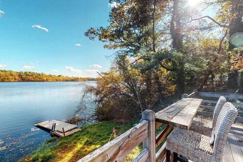 Lakefront home with private dock, deck, & lovely view - short drive to the cape