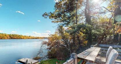 Lakefront home with private dock, deck, & lovely view - short drive to the cape