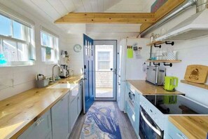 Fridge, microwave, oven, stovetop - Peaceful Beachfront Cottage with Bay Views: near town, bike trails & dune walks (North Truro)