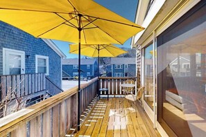 Outdoor dining - Cozy condo retreat with harbor views and perfect Provincetown location (Provincetown)
