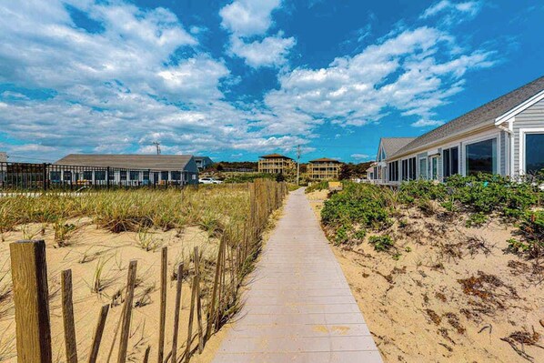 Property grounds - Charming coastal studio with private beach access, scenic patio, grill, & games (North Truro)