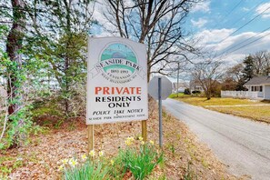 Exterior detail - Tree-lined home with lovely yard, decks & private beach access - walk to town (West Hyannisport)