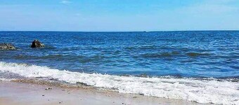 Coastal cottage close to sandy beach with private deck, kayaks & dog friendly