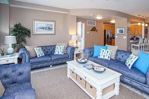 TV, DVD player, offices - 1st-floor beachfront condo with ocean-view balcony, grill, outdoor pool, & gym (Virginia Beach)