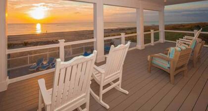 Oceanfront home with regulation pickleball, indoor/outdoor pool, hot tub & gym