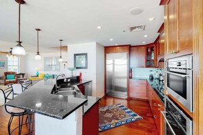 Fridge, microwave, oven, stovetop - Oceanfront corner penthouse with sunrise/sunset views, three pools, & two gyms (Virginia Beach)