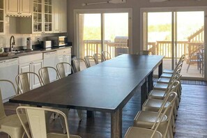 Dining - Oceanfront home with beach access, huge decks & pool table - great for groups (Virginia Beach)