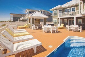 Outdoor dining - Oceanfront home with private pool, hot tub, outdoor bar, theater room, game room (Virginia Beach)