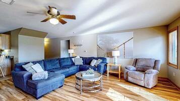 TV, fireplace, offices