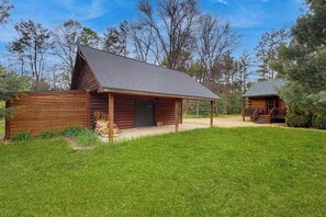 Exterior - Peaceful log cabin with patio, gas grill, fire pit & WIFI (New Lisbon)