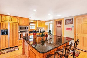 Fridge, microwave, oven, stovetop - Dog-friendly waterfront cabin w/ wood-burning fireplace, boat dock, & firepit (Eagle River)