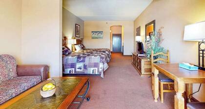 Riverside resort studio with balcony