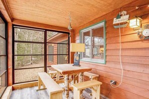Dining - Riverfront vacation home with a dock, wood stove, full kitchen, & firepit (Lac Du Flambeau)