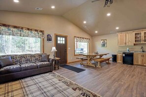 Interior - Modern dog-friendly cabin with hot tub, gas fireplace, patio, grill, & washer/dr (Conover)