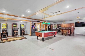 Games room - Contemporary dog-friendly cabins with hot tub, fireplaces, patios, & game room (Conover)