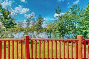 Property grounds - Beautiful Lakefront Cabin with a Private Dock, Firepit, and Large Yard! (Presque Isle)