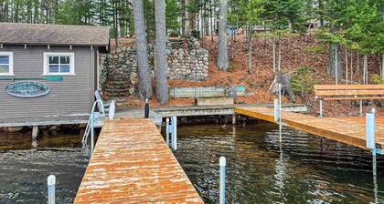 Sprawling lakeside home with dock, kayaks, pool table, fireplace, grill, & AC