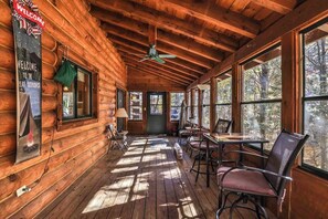 Dining - Dog-friendly, lakefront lodge in the woods with large dock, central AC, & canoe (Eagle River)