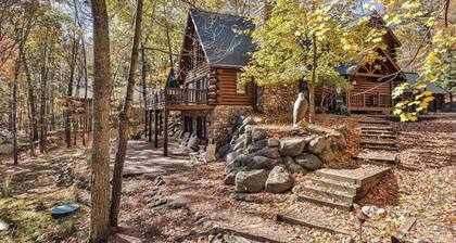Dog-friendly, lakefront lodge in the woods with large dock, central AC, & canoe