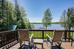 Property grounds - Lakefront lodge with private dock, firepit, deck & sunset views (Eagle River)