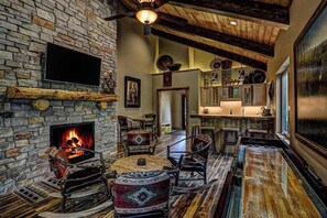 Dining - Plush lakefront lodge with private dock, high-speed WiFi, & game room (Eagle River)