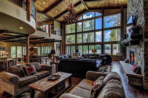TV, fireplace, DVD player, foosball
