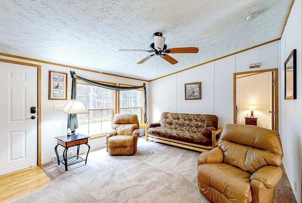TV - Cozy, dog-friendly home with on-site snowmobile/ATV trails & firepit (Conover)