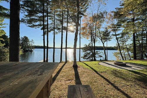 Waterfront home in great location with private dock, firepit &  deck