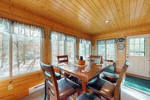 Dining - Riverfront home on the Manitowish Riverway w/ fire pit, kayaks & boat house (Manitowish Waters)