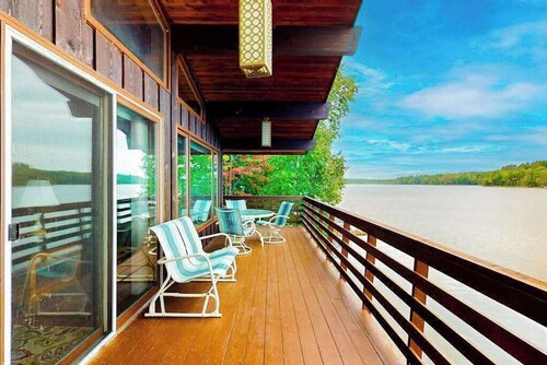 Lakefront home on South Two Lakes with lake views, lake access, firepit, & dock
