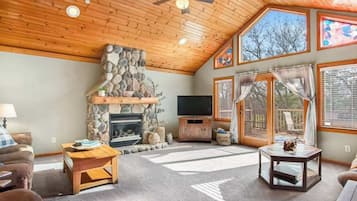 TV, fireplace, offices