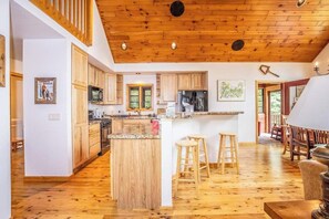 Interior - Secluded lakefront cabin with deck, dock, kayak, canoe, & WiFi (Arbor Vitae)