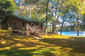 Exterior - Peaceful, quiet lakefront dog-friendly cabin w/fishing dock, boats, campfire pit (Eagle River)