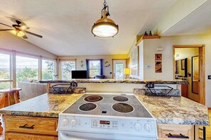 Interior - Peaceful river view home with a furnished deck, firepit, central AC, & WiFi (Wisconsin Dells)