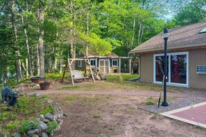 Exterior - Charming lakefront home with dock, fireplace, streaming, lake views, W/D, & AC (Conover)