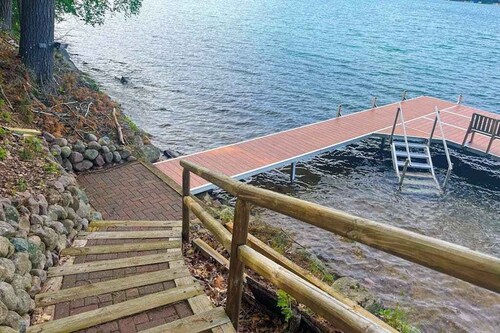 Charming lakefront home with dock, fireplace, streaming, lake views, W/D, & AC