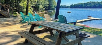 Lakefront Lodge w/ 2 additional cabins, private dock, firepit, kayak & hammock