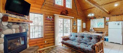 TV, fireplace, DVD player, offices