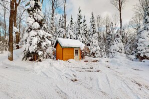 Exterior - Cozy cabin w/ fireplace, whirlpool tub, access to private dock, & fire pit (Mercer)