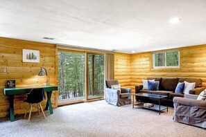 TV, fireplace, offices - Dog-Friendly Lakefront Home w/Fireplace, Stove, Lake View, Free WiFi, Deck (Tomahawk)