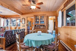 Dining - Remodeled Lakefront Cottage w/Free WiFi, Private Dock, Lake Views, & Gas Grill (Three Lakes)